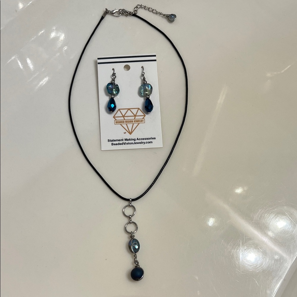 Hand Crafted Blue and Silver Jewelry Set